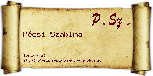 Pécsi Szabina névjegykártya
