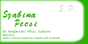 szabina pecsi business card